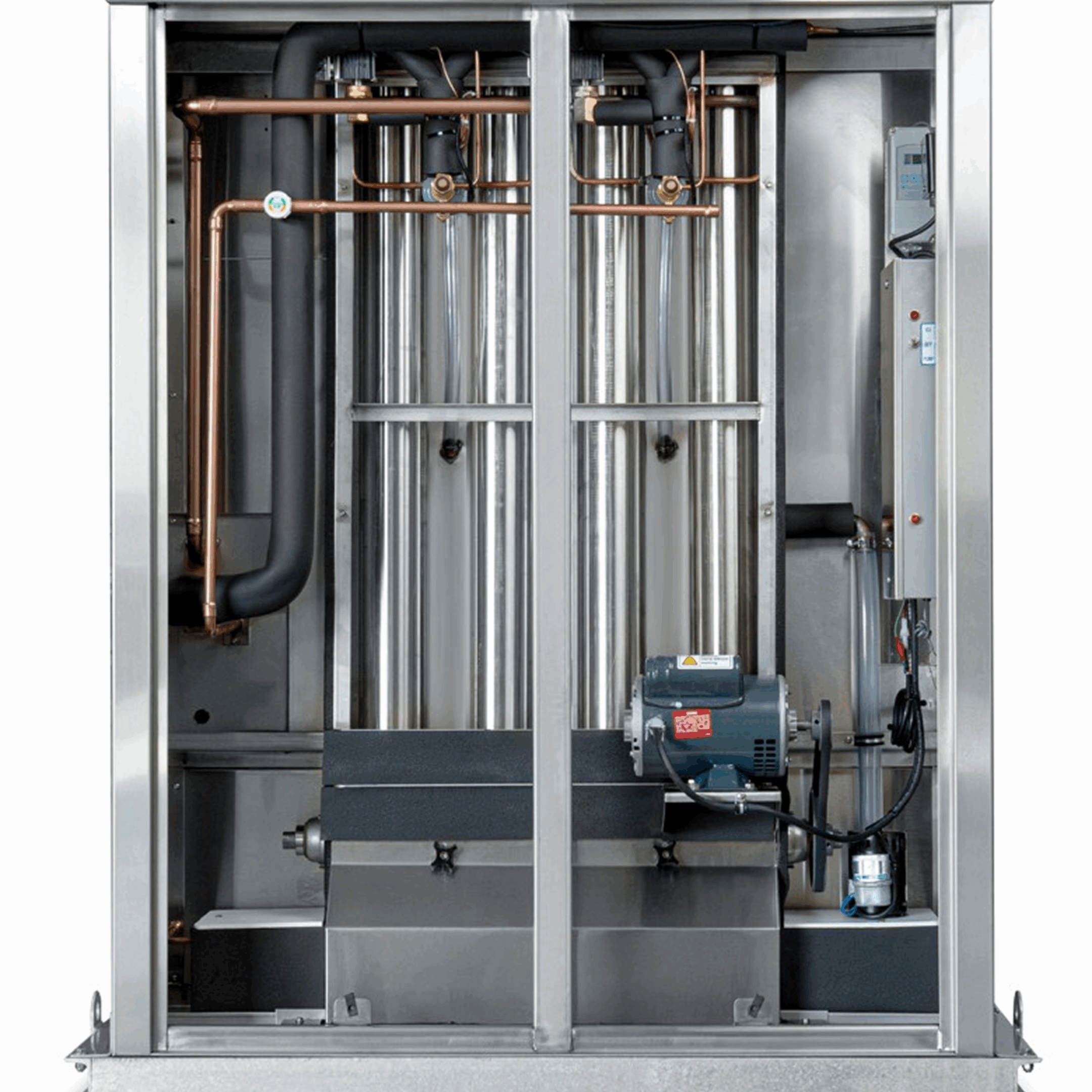 Industrial machinery with pipes and motor components.